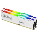 Kingston Fury Beast White RGB 32GB (2x16GB) DDR5 6000MT/s CL30 Desktop Memory Kit